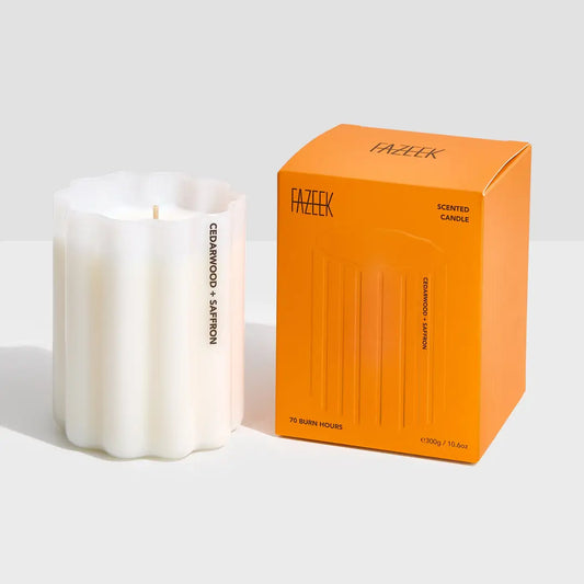 Wave Candle- Cedarwood + Saffron