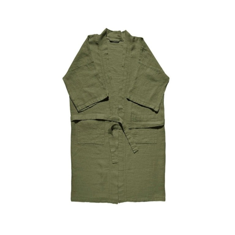 Waffle Kimono- Moss green