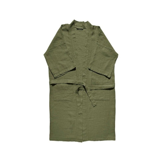 Waffle Kimono- Moss green