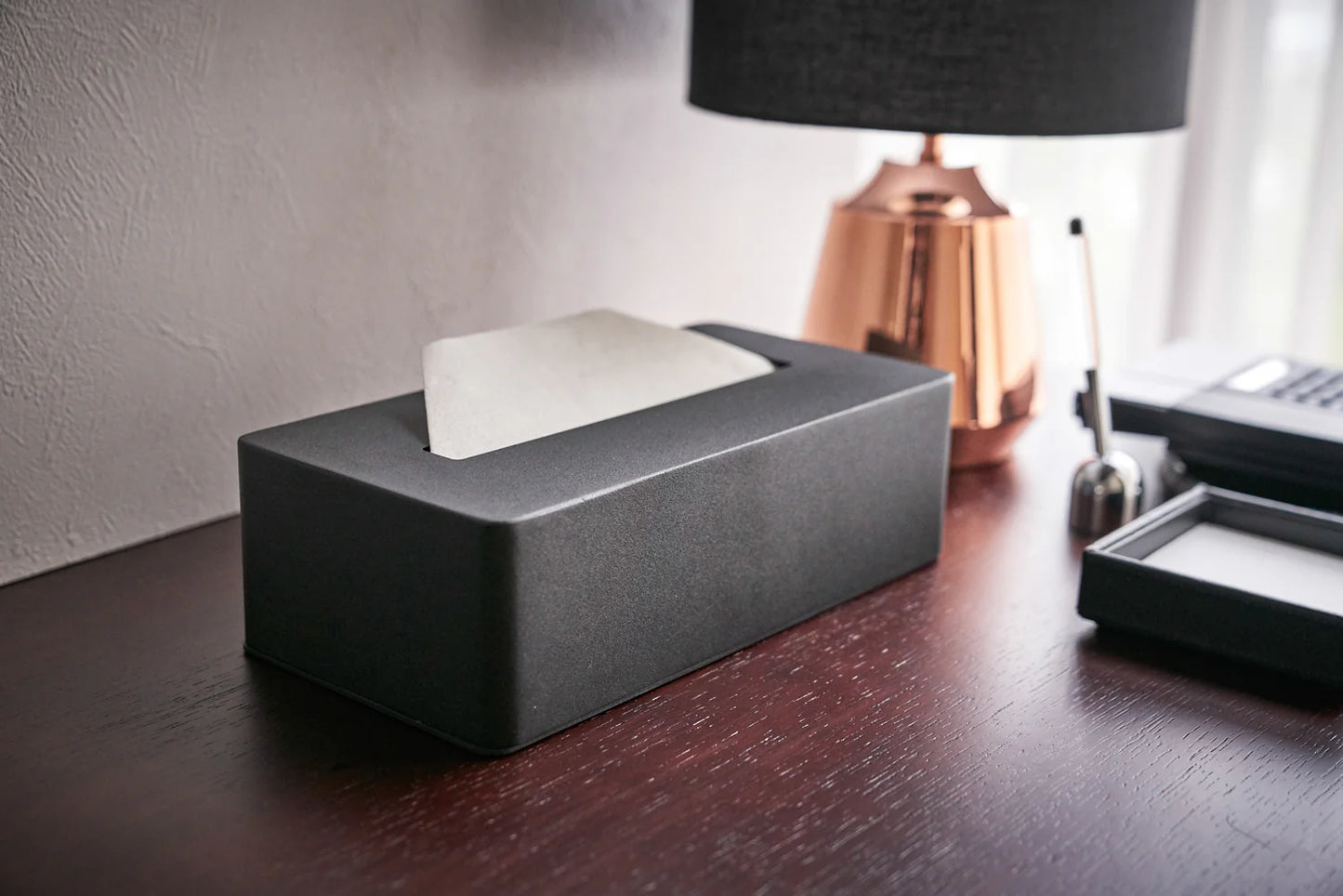 Tower Tissue Box Case- Black