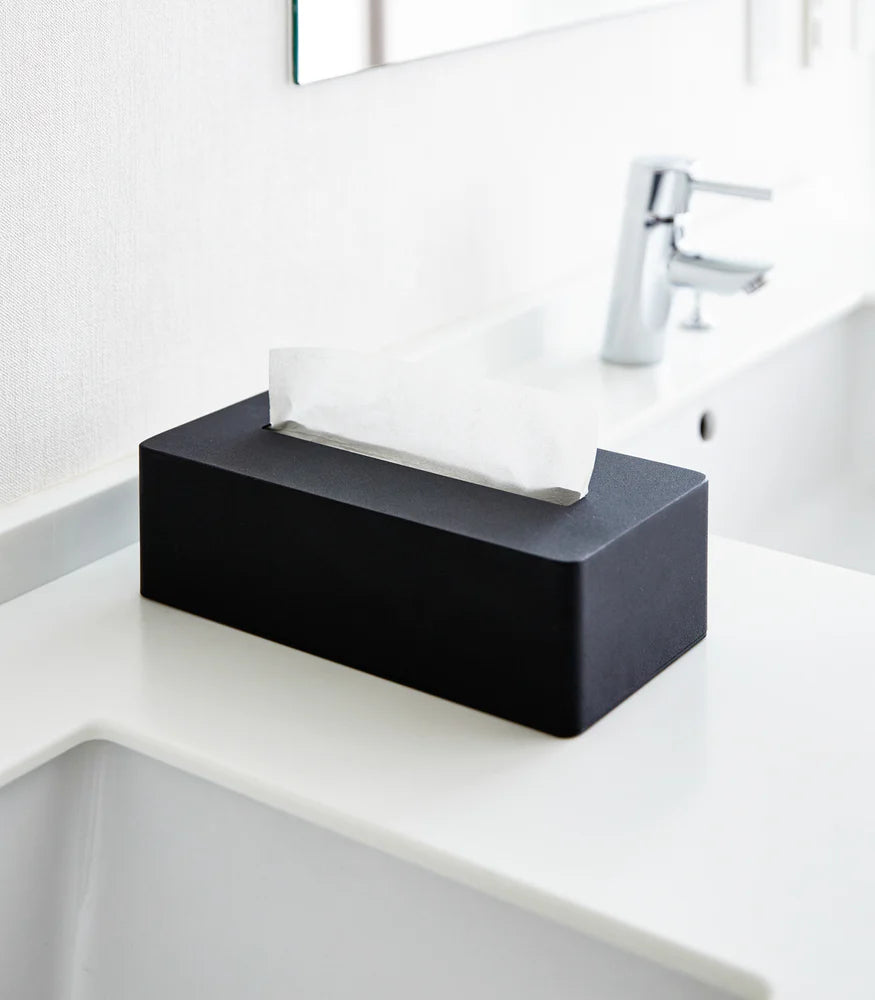 Tower Tissue Box Case- Black