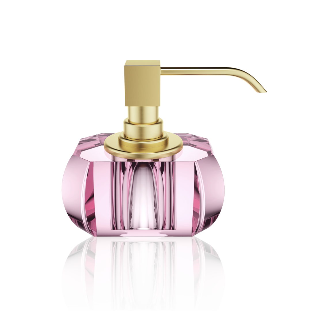 Kristall Soap Dispenser- Pink/Matt Gold