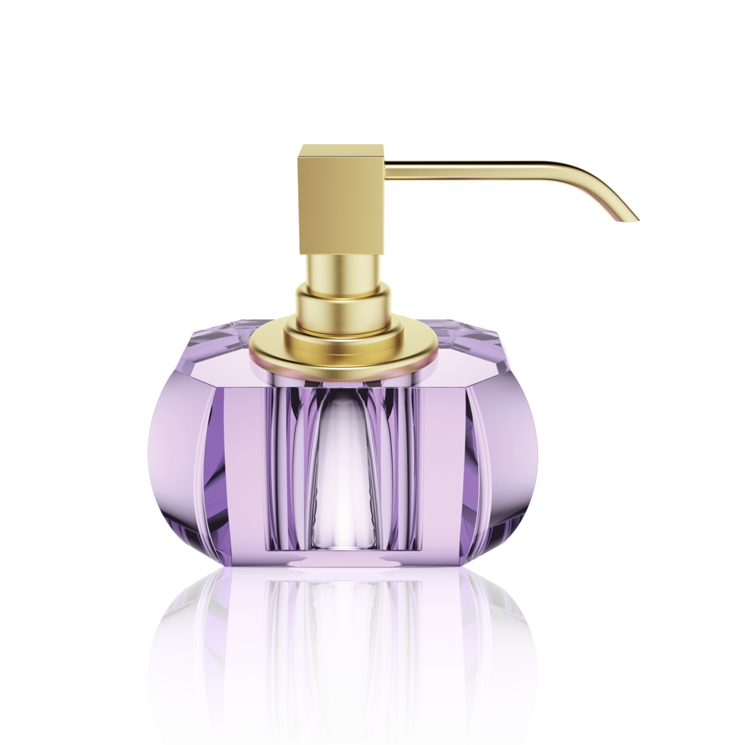 Kristall Soap Dispenser- Violet/Matt Gold