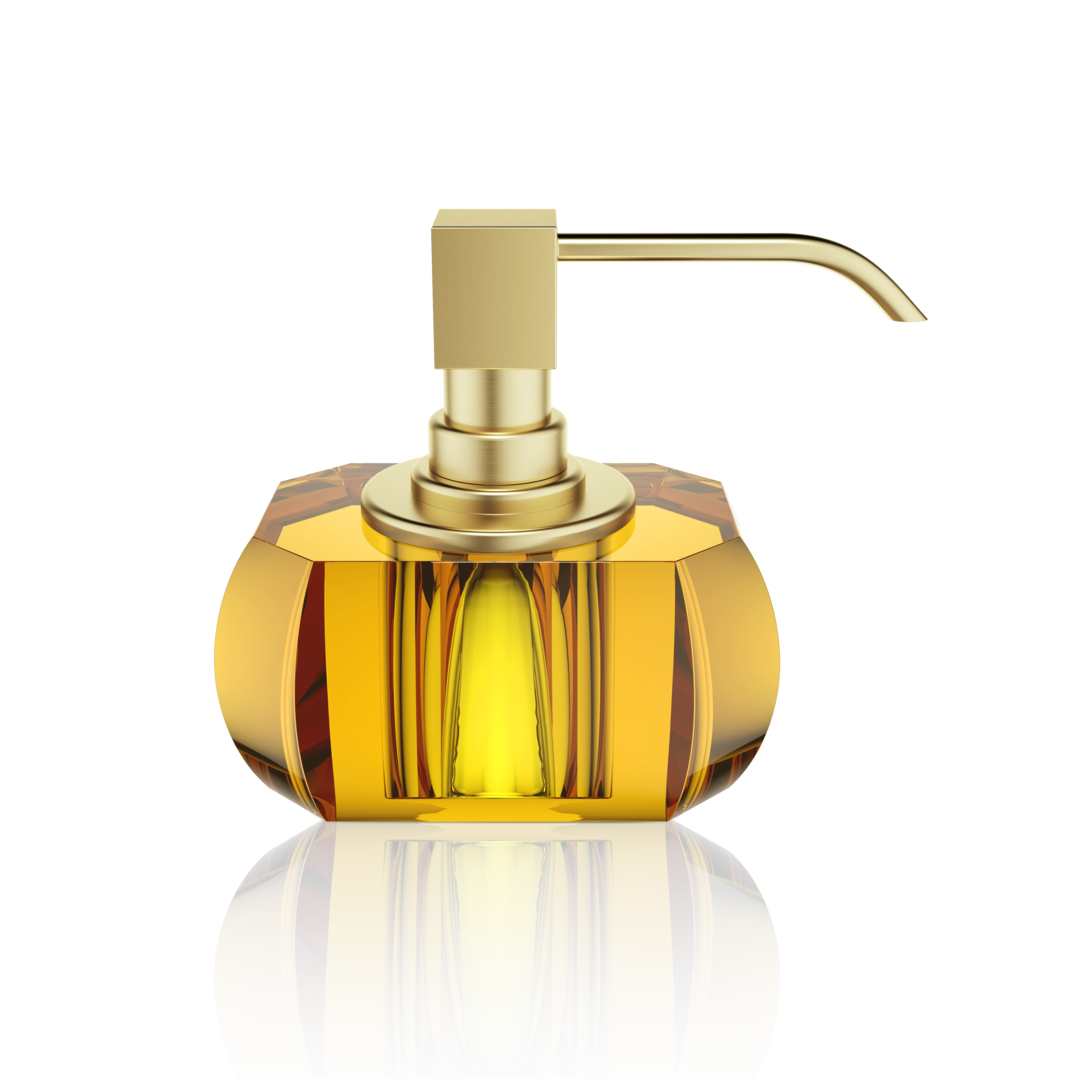 Kristall Soap Dispenser- Amber/Matt Gold