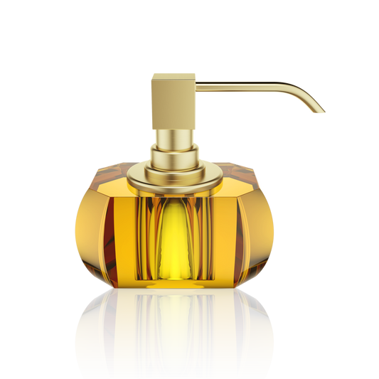 Kristall Soap Dispenser- Amber/Matt Gold