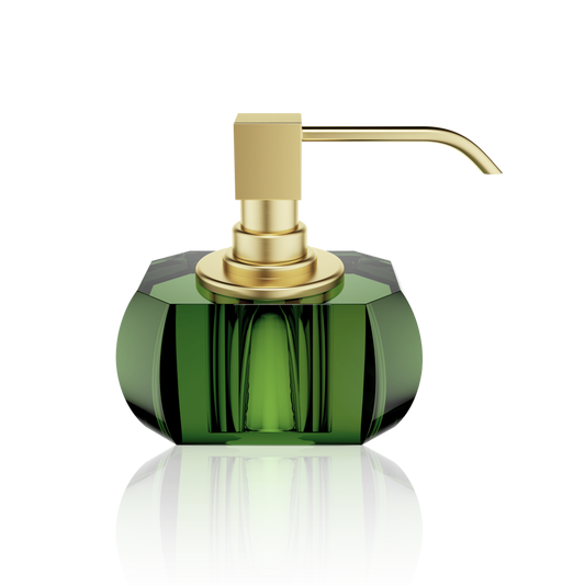 Kristall Soap Dispenser- English Green/Matt Gold