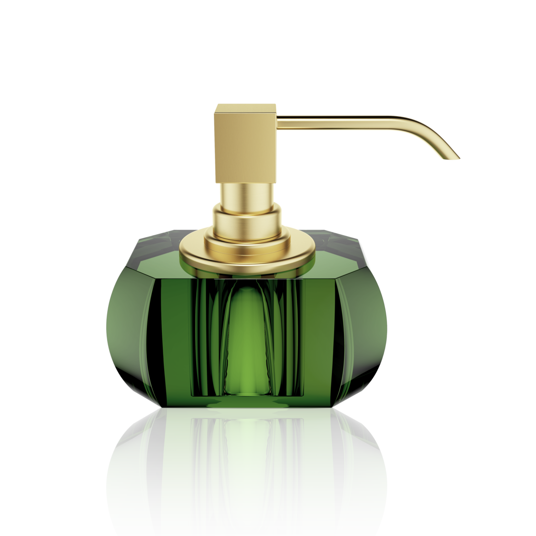 Kristall Soap Dispenser- English Green/Matt Gold