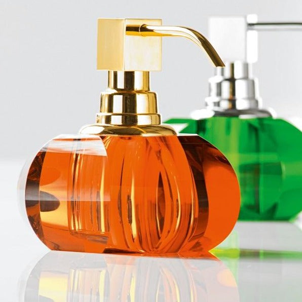 Kristall Soap Dispenser- Amber/Matt Gold