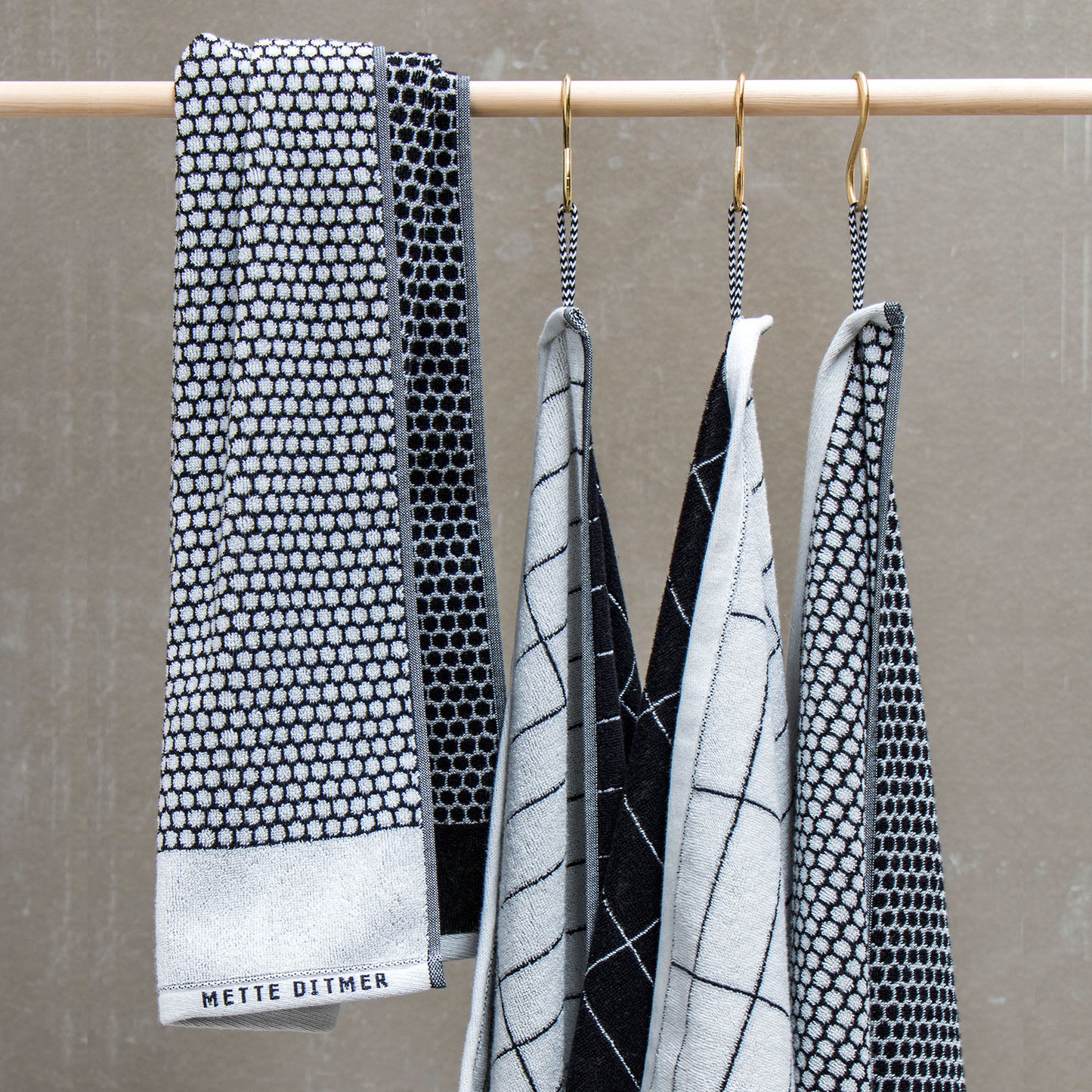 GRID Wash Cloth- Black/Off-White (3 pcs)