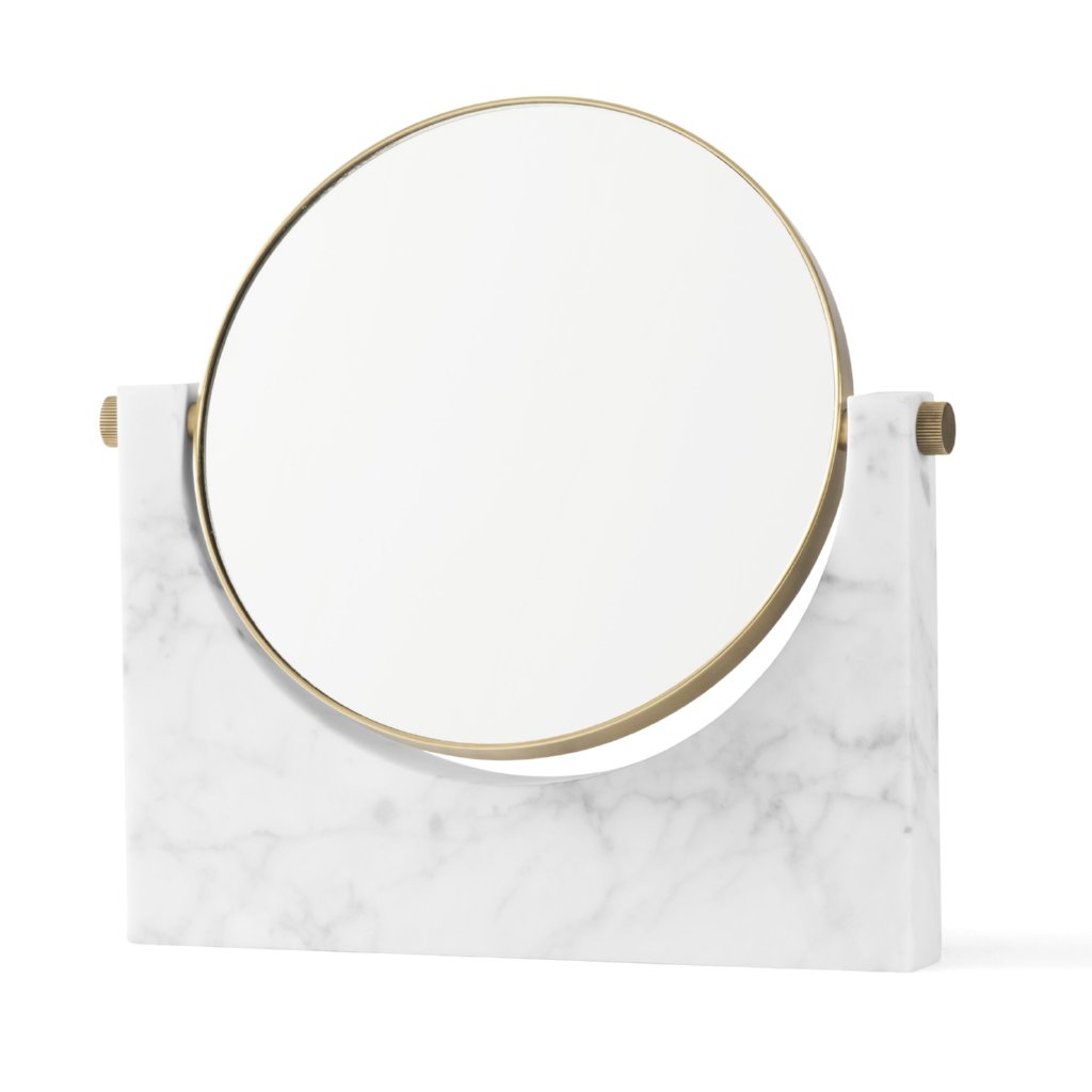 Pepe Marble Mirror- Brass/White