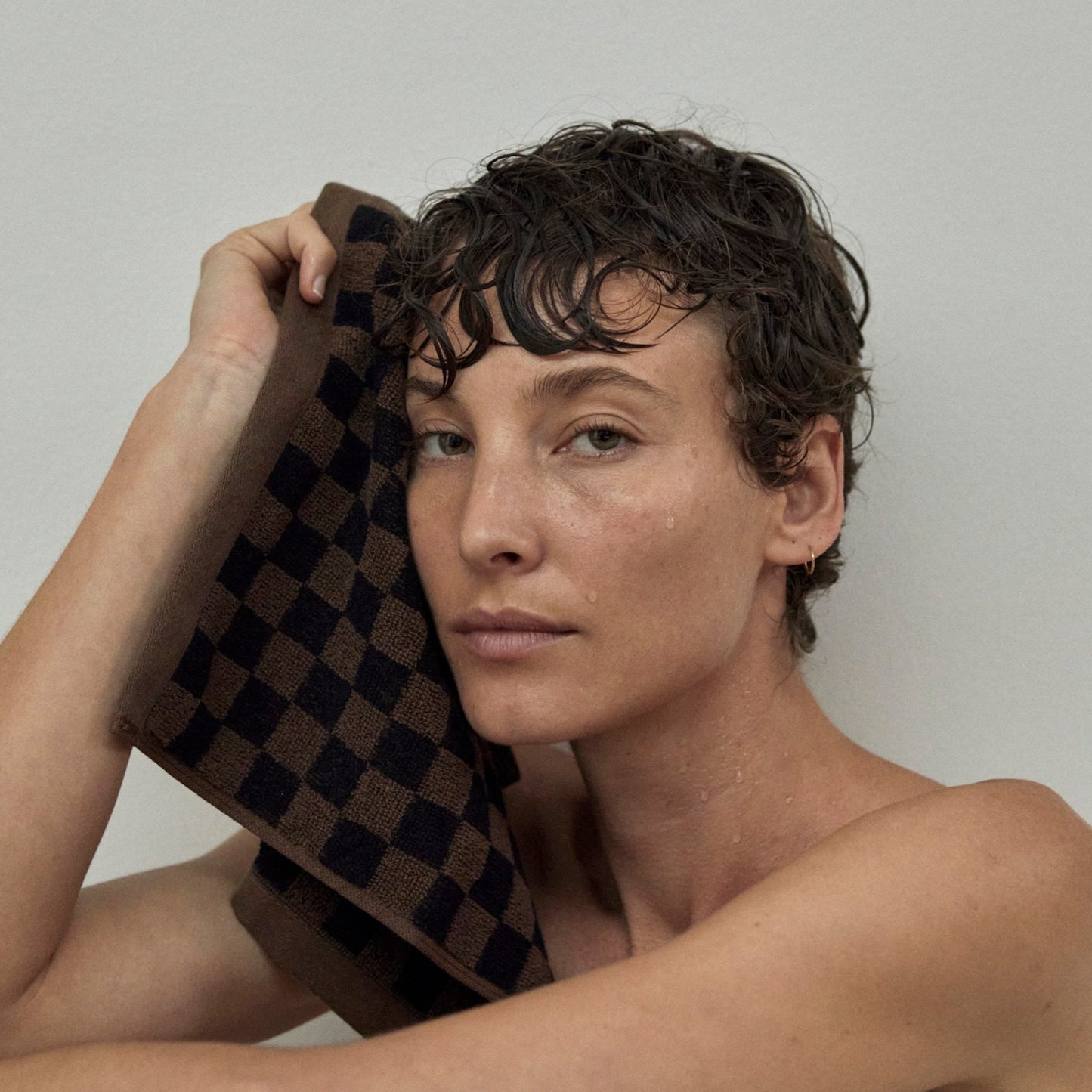 Quill Facecloth- Tabac & Noir