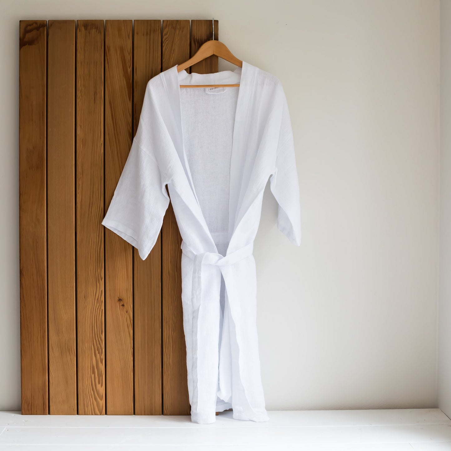 Waffle Kimono- Optic White