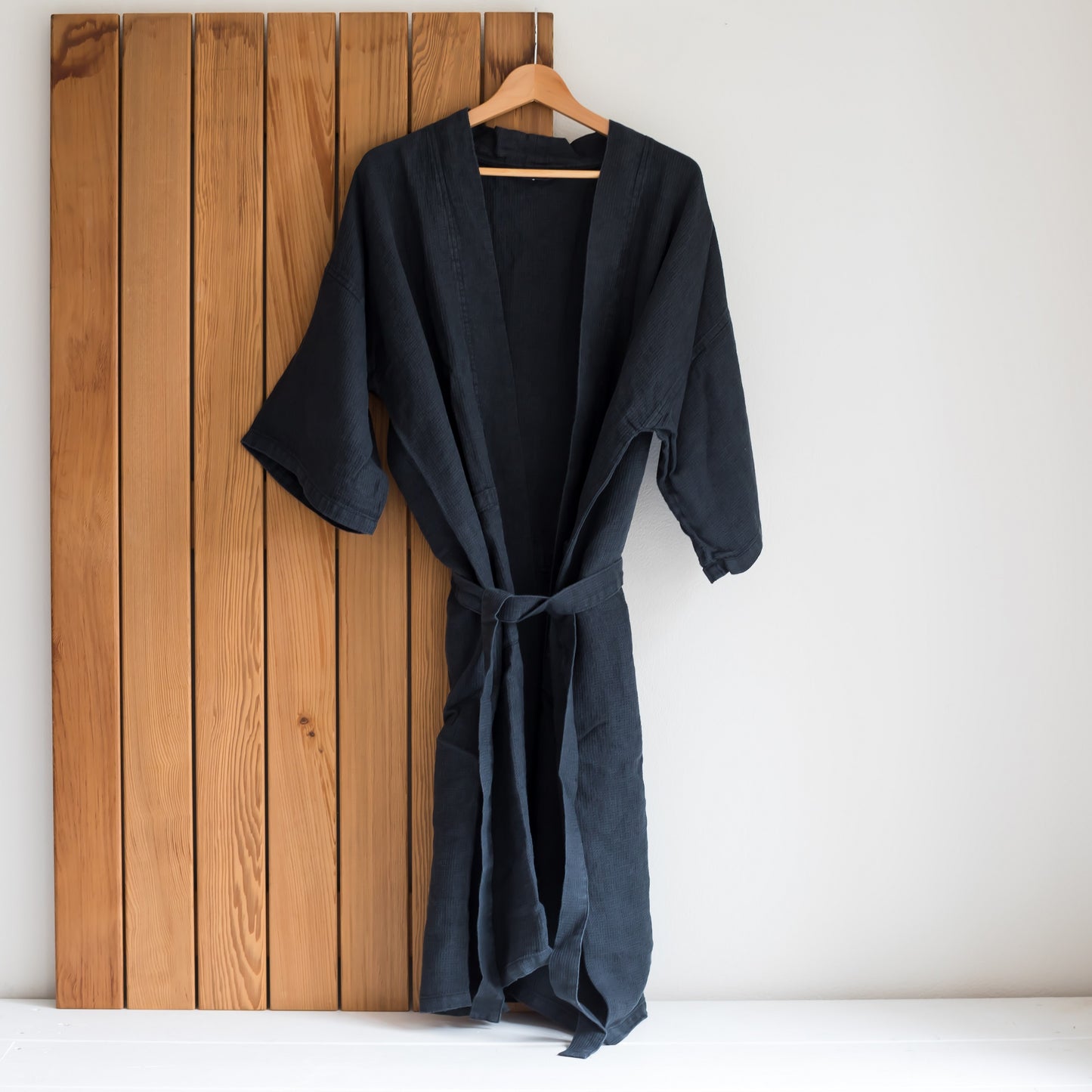 Waffle Kimono- Black