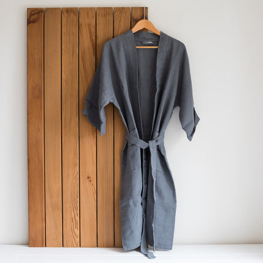 Waffle Kimono- Real Grey