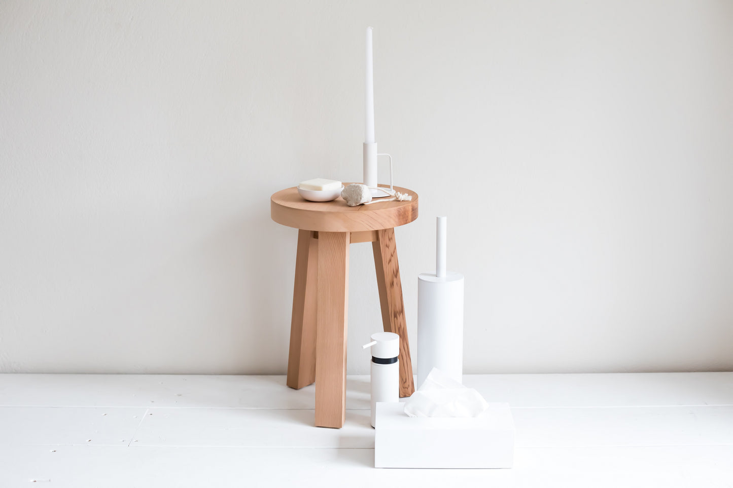 Chamberstick Candleholder- White