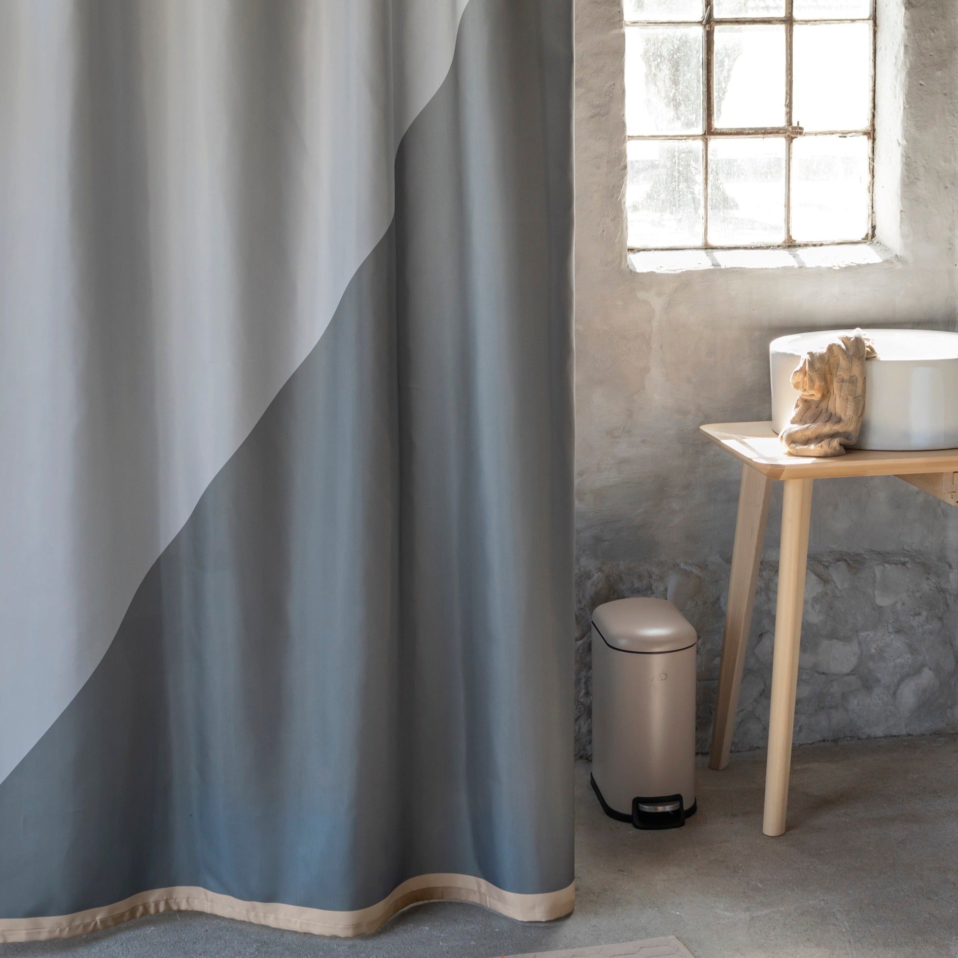 Duet Shower Curtain- Light Grey