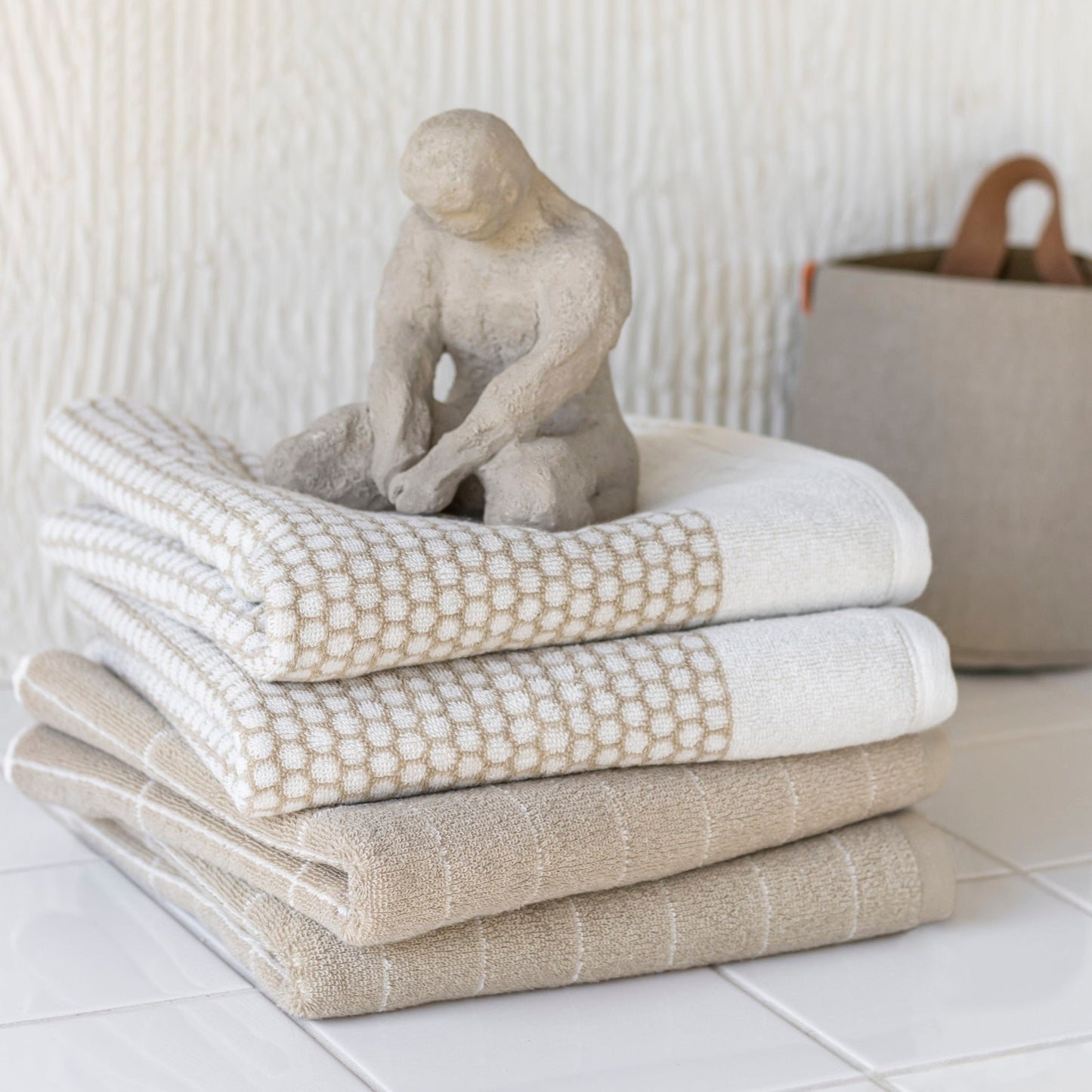 GRID Hand Towel- Sand (2 pcs)
