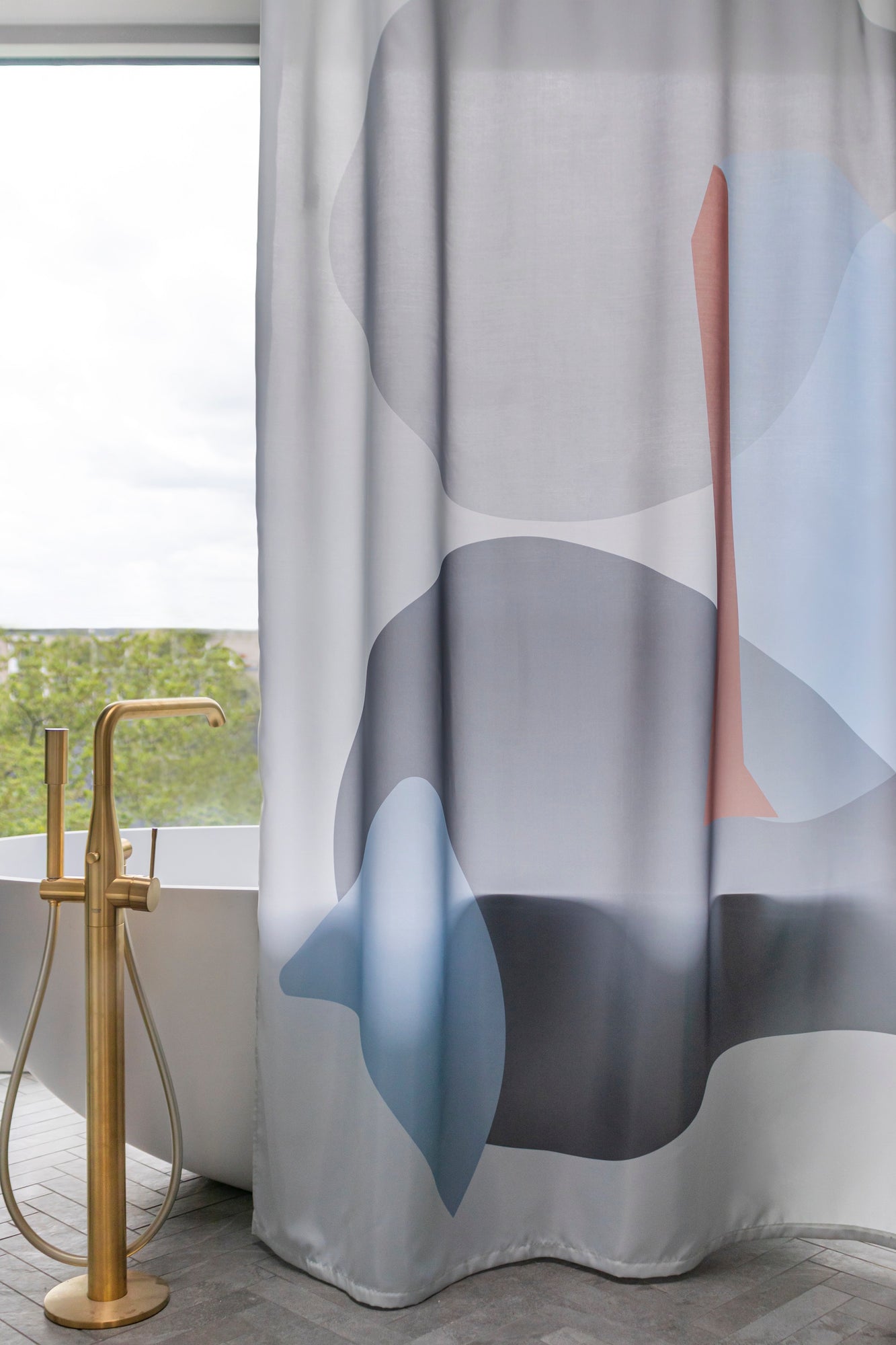 Gallery Shower Curtain- Light Grey