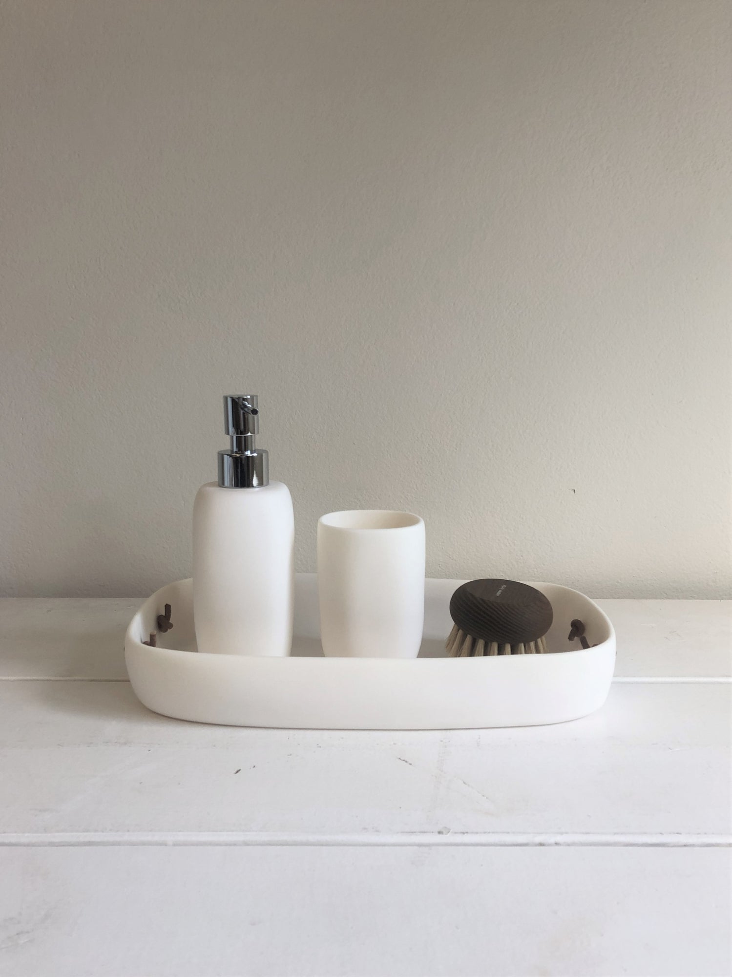 Water Bath Vanity Tray- White