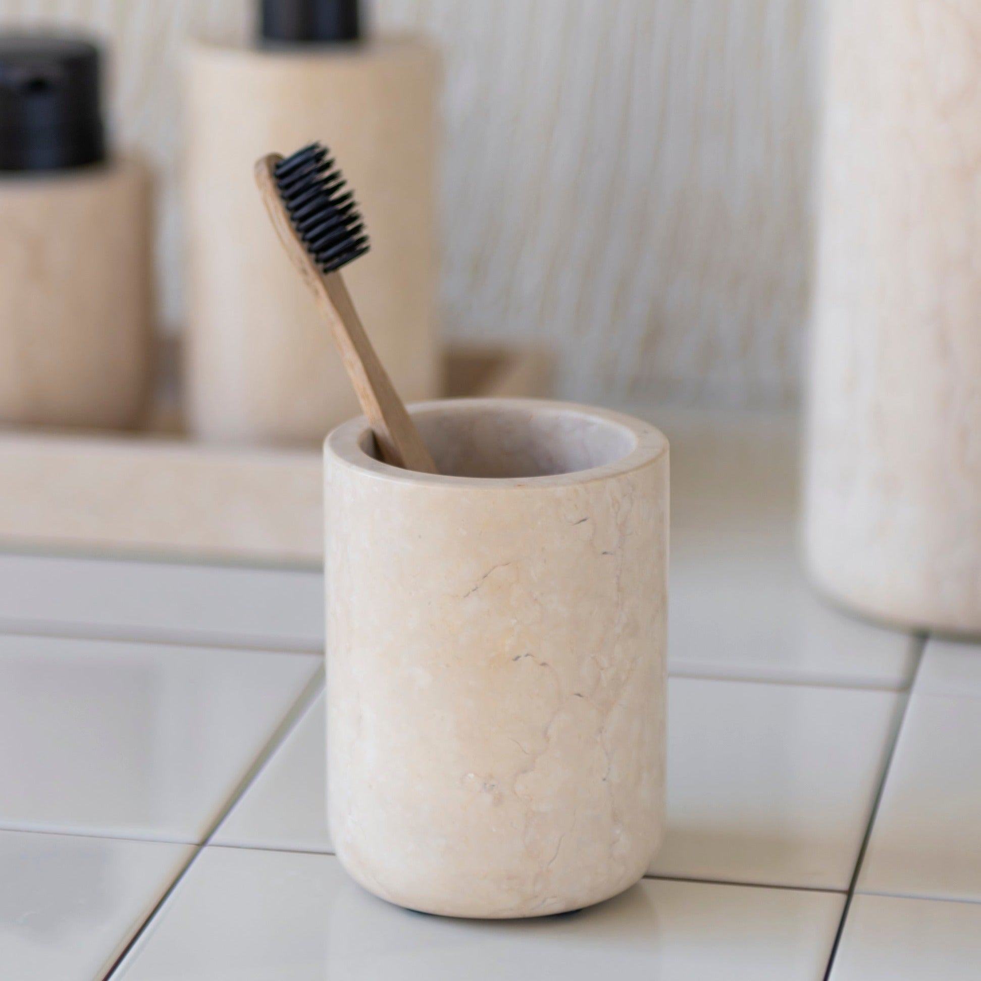 Marble Toothbrush Holder- Sand