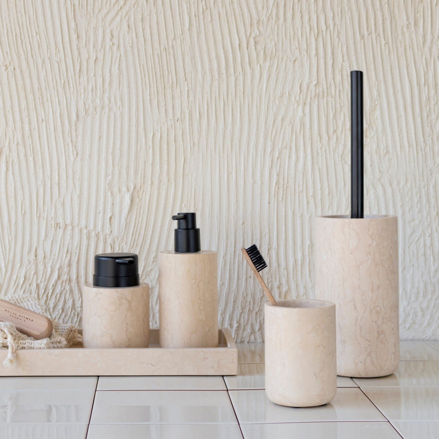 Marble Toilet Brush- Sand