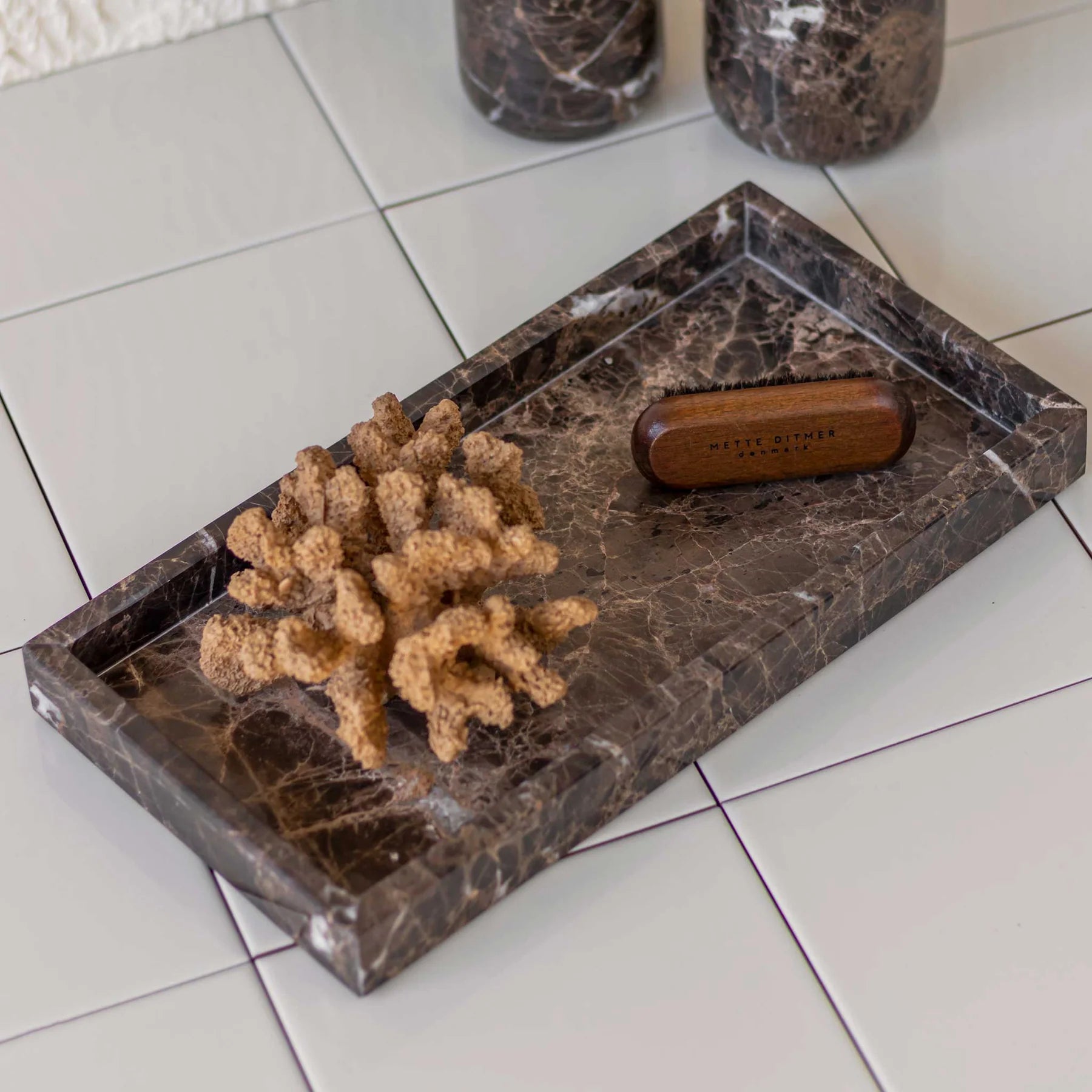 Marble deco tray- Brown