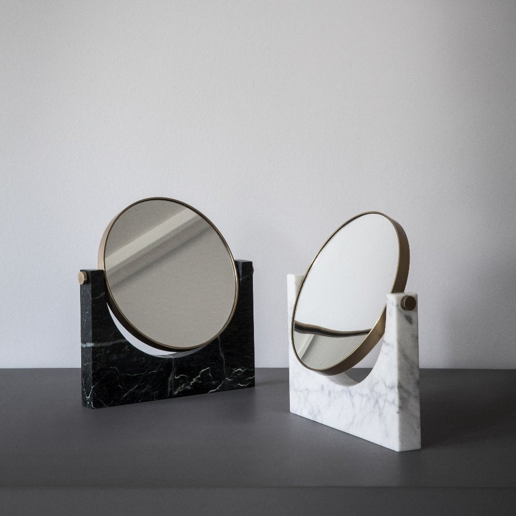 Pepe Marble Mirror- Brass/White
