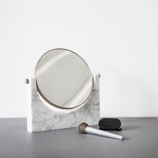 Pepe Marble Mirror- Brass/White