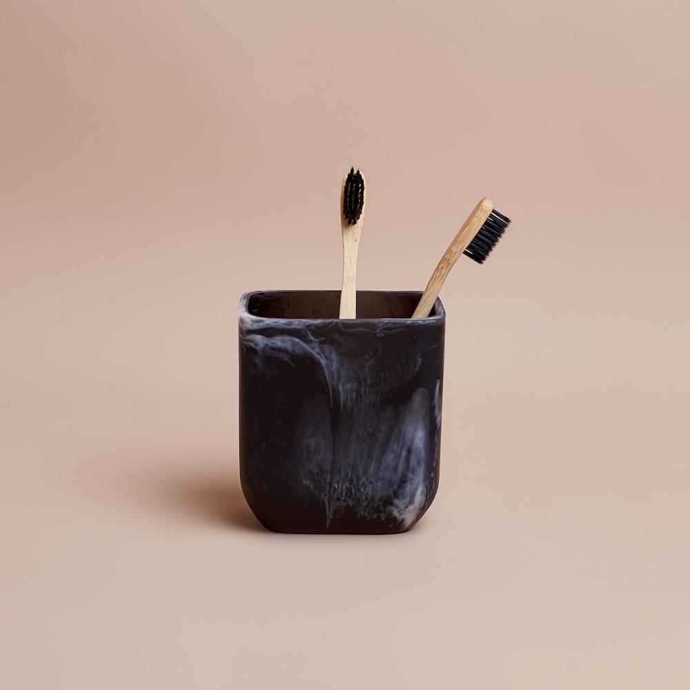 Flow resin toothbrush holder- Ash Black