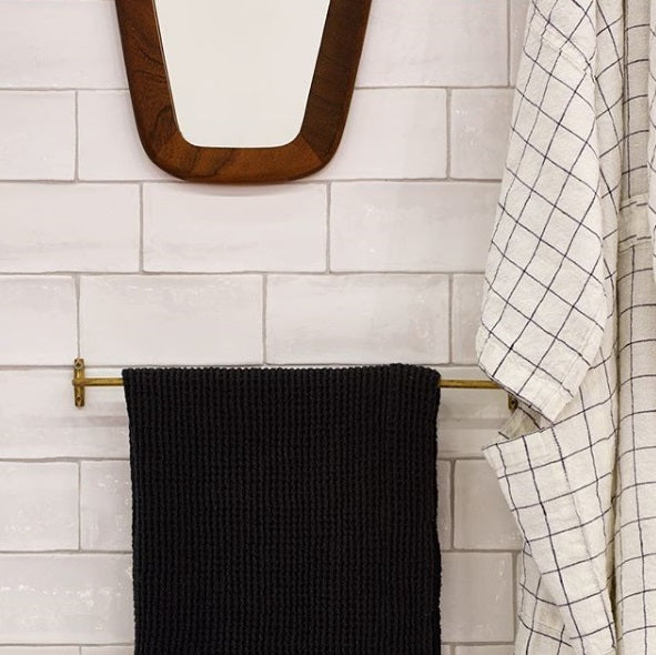 Waffle XL Bath Mat- Black