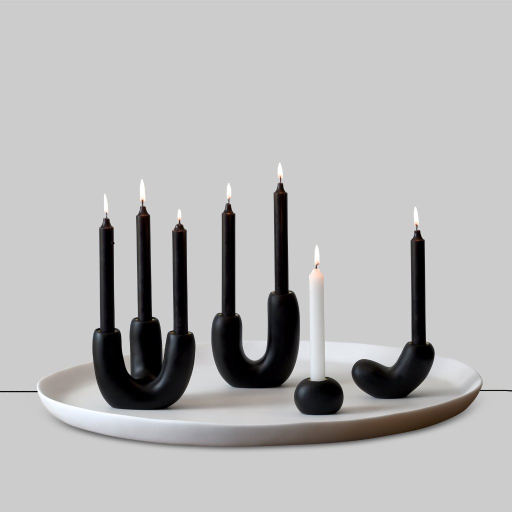 Dot Candle Holder- Black