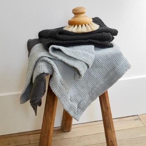 Waffle Hand Towel- Black