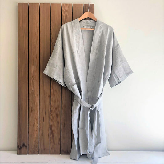 Waffle Kimono- Cloud Grey