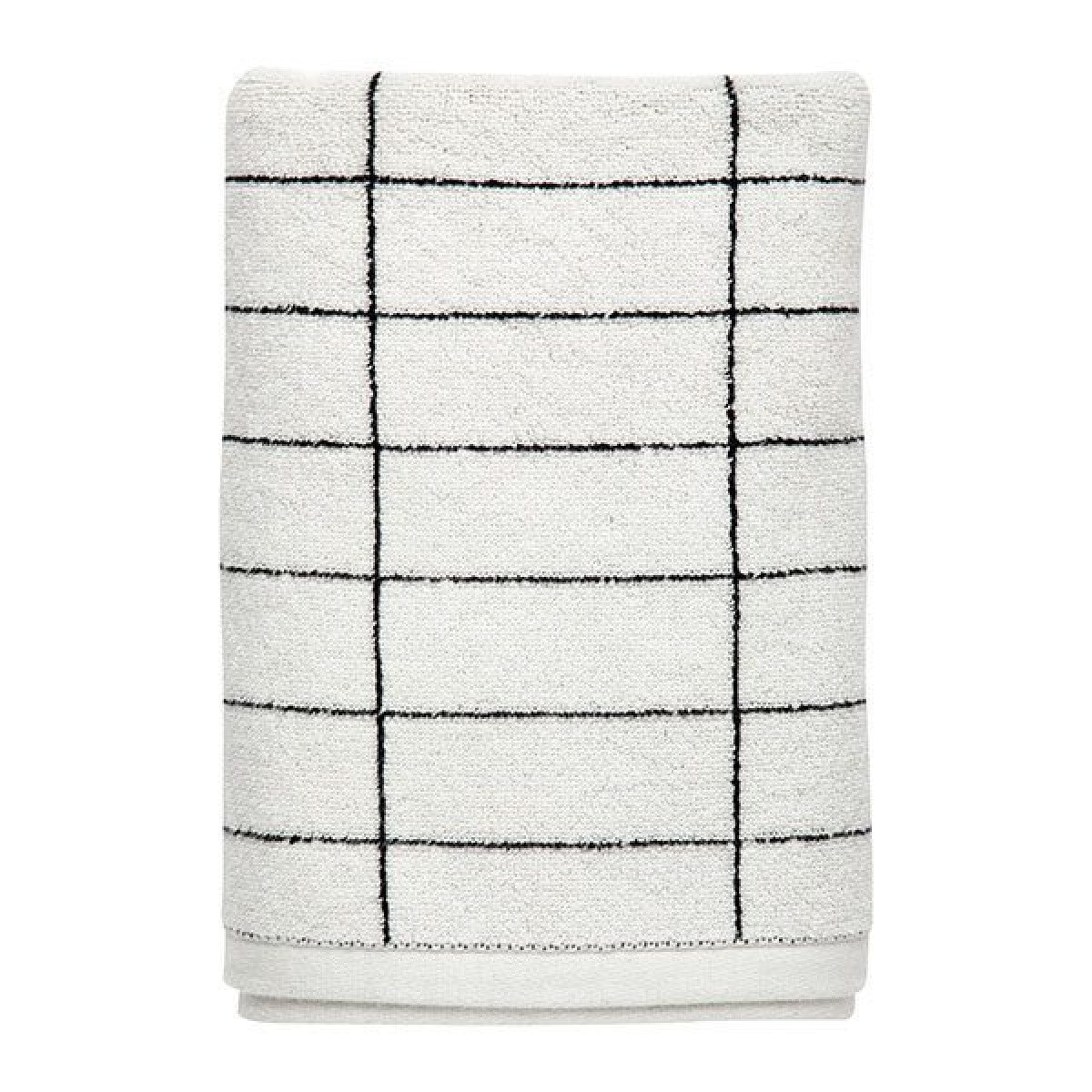 TILE STONE Bath Towel- Black/Off-White
